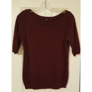 Ann Taylor Burgundy Rabbit Hair Sweater Size M